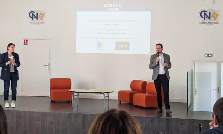 Nicolas Cluzel, responsable du développement du Campus d'Agen en conférence sur le campus numérique 47 pour présenter les formations en cybersécurité de l'ESIEA