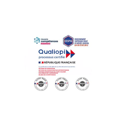 Certifications des programmes experts de l'ESIEA : EESPIG, France compétences, Qualiopi, titres RNCP niveau 5,6 et 7