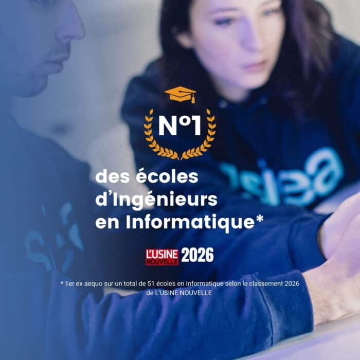 Classement 2026 : l’ESIEA classée N°1 ex æquo des écoles d’ingénieurs en informatique de l'Usine nouvelle et numéro 2 des écoles d'ingénieurs privées en informatique par le Figaro étudiant