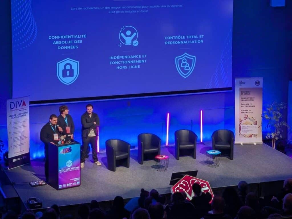 Etudiants de l'ESIEA Laval au west data festival 2026 en présentation