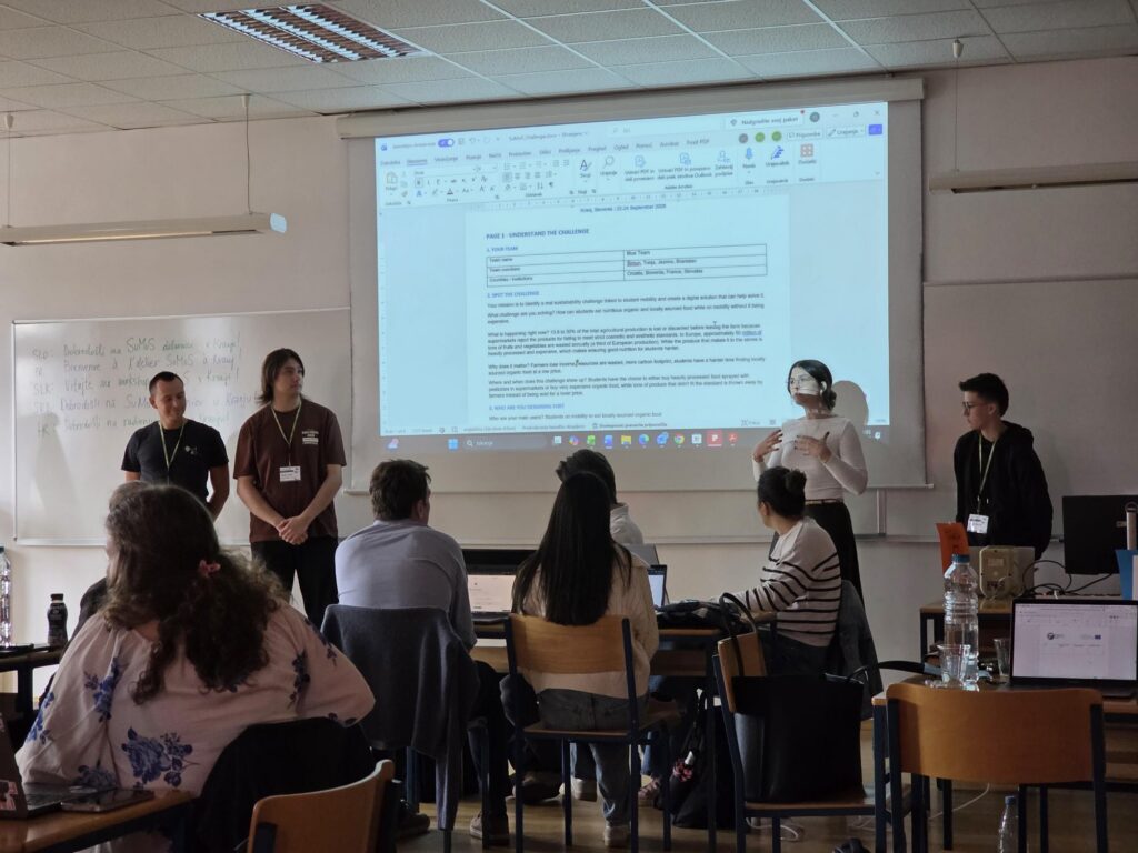 Participants présentant les résultats de leur travail lors de l’atelier européen SuMoS à Kranj.