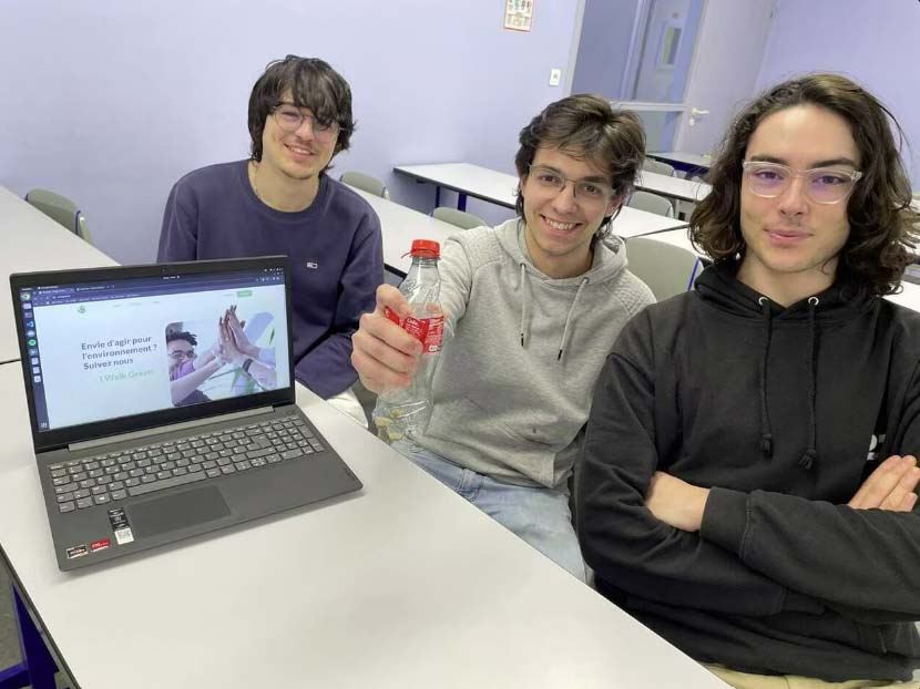 Trois étudiants de l’école Esiea, à Laval (Mayenne), ont créé le site Iwalkgreen.fr.