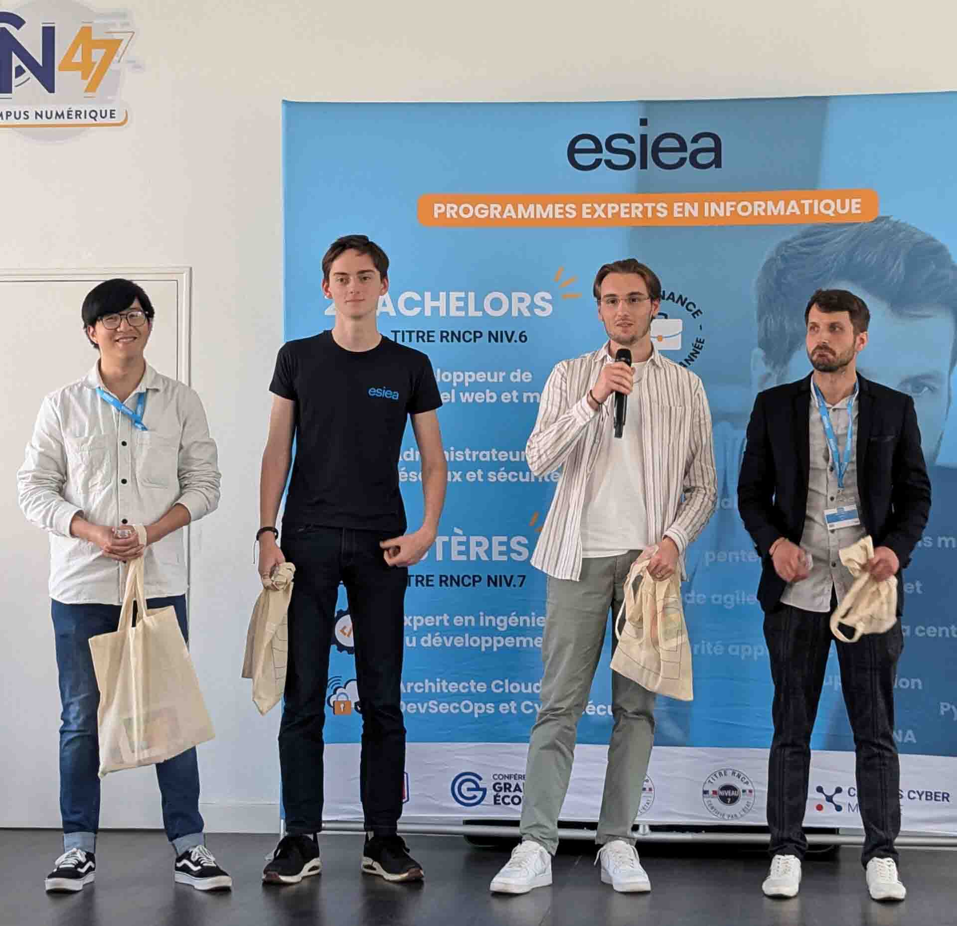 L'équipe d'étudiants ESIEA Cyberlink, 2ème lors du Techday