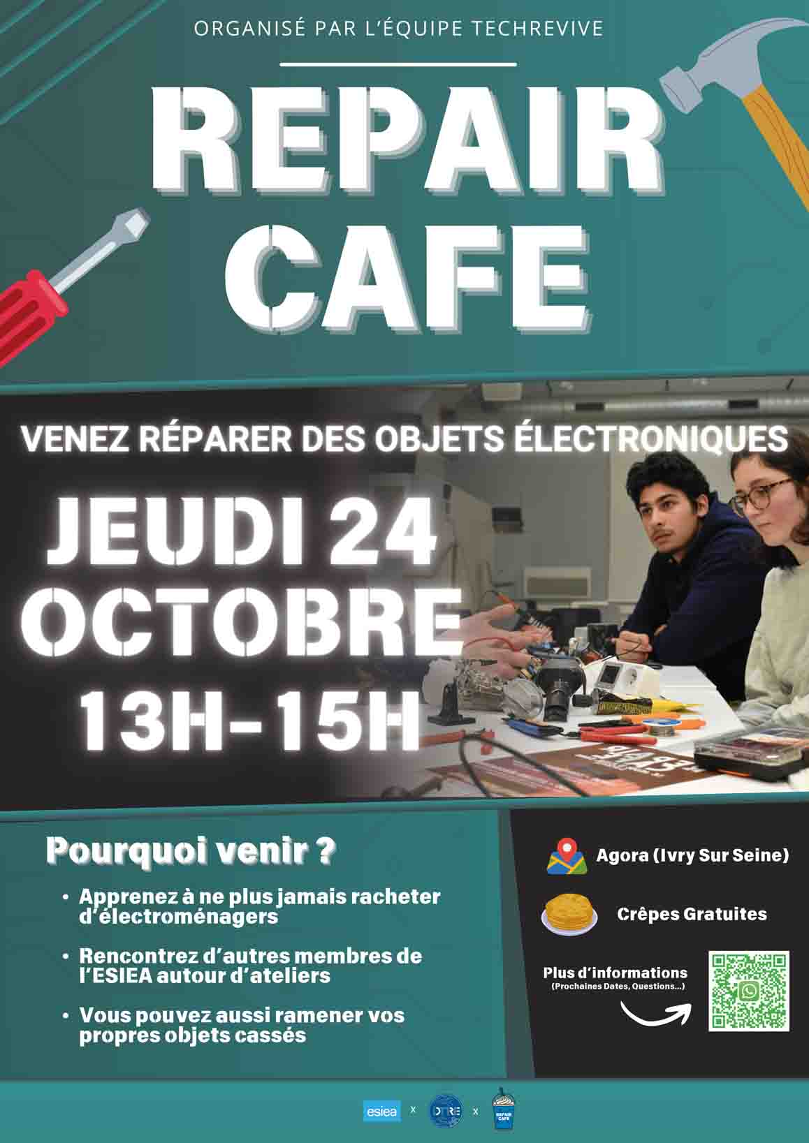 Repair Café Jeudi 24 octobre 2024 à Ivry-sur-Seine